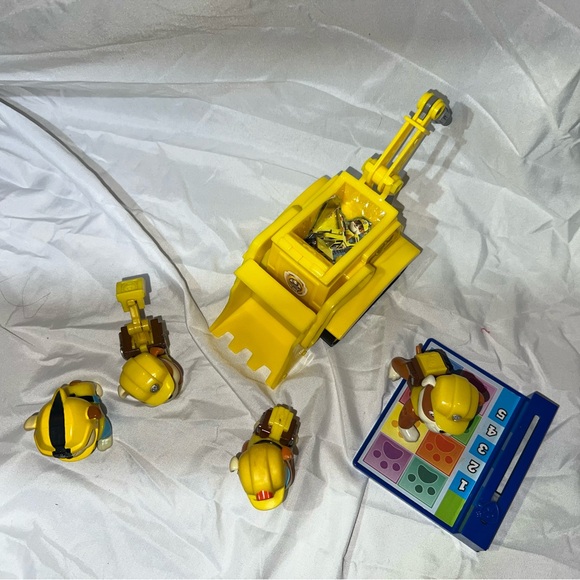 Rubble the “super pup” paw patrol bundle bulldozer action pack boogie board sea - Picture 5 of 6
